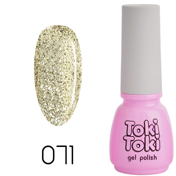 Гель-лак Toki-Toki №071, 5 мл золотий із крупними блистками