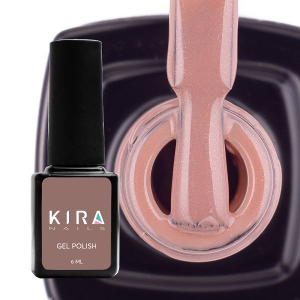 Гель-лак Kira Nails №071 (бежево-коричневий із золотим мікроблиском), 6 мл