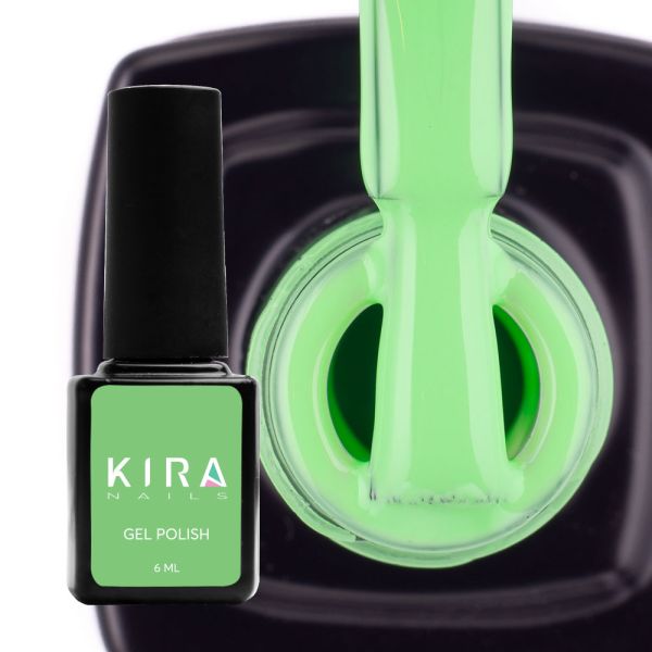 Гель-лак Kira Nails №077 (салатовий, емаль), 6 мл