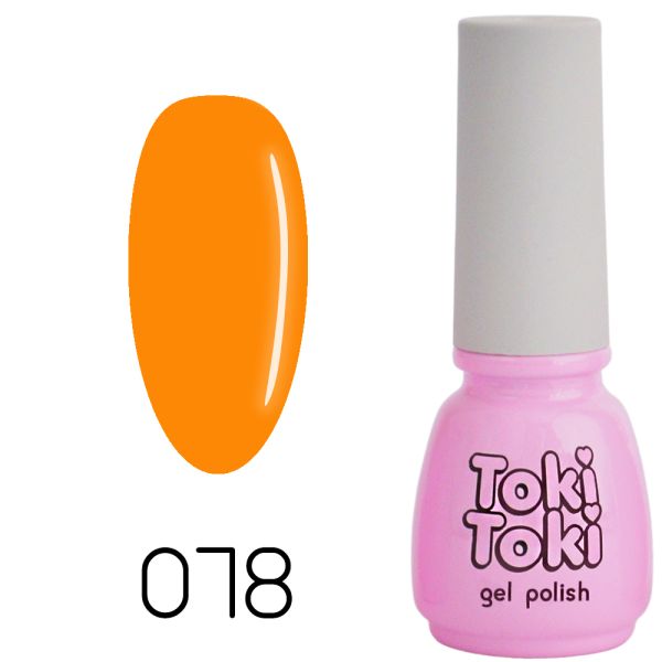 Гель-лак Toki-Toki №078, 5 мл неоновий оранжевий