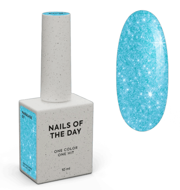 Гель-лак NailsOfTheDay Paradise 07  бирюзовый неон, 10мл