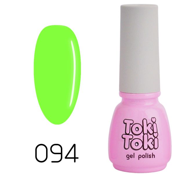 Гель-лак Toki-Toki №094, 5 мл неоновий салатовий