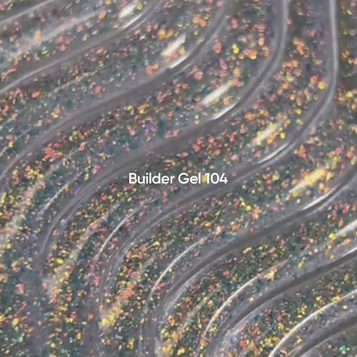 Гель для наращивания ногтей NailsOfTheday Builder 104 прозорий з пластівцями юкі, 15мл