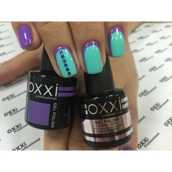 Гель-лак OXXI Professional №105 (светлый бирюзовый, эмаль), 8 мл