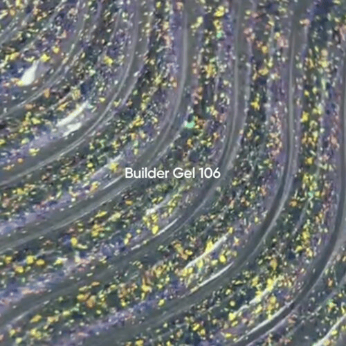 Гель для наращивания ногтей NailsOfTheday Builder 106 прозорий з пластівцями юкі, 15мл