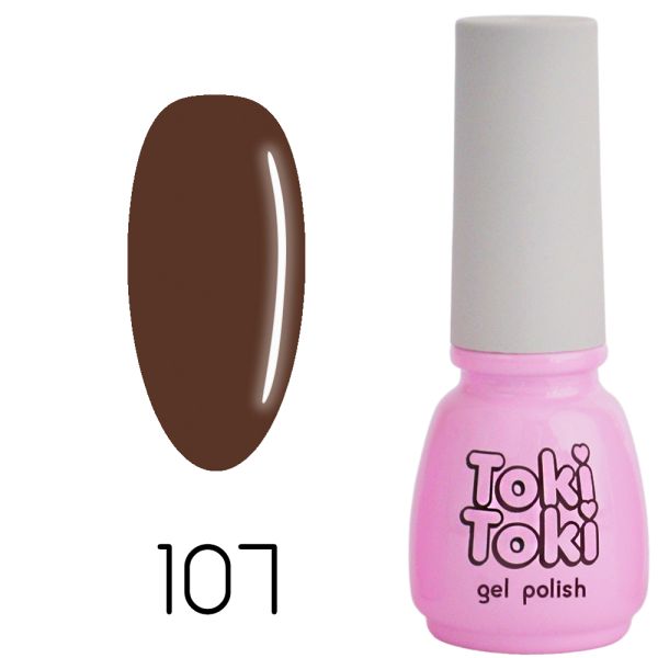 Гель-лак Toki-Toki №107, 5 мл каштановий