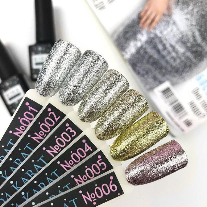 Гель-лак Kira Nails 24 Karat №005 (жёлтое золото с большим количеством блесток), 6 мл