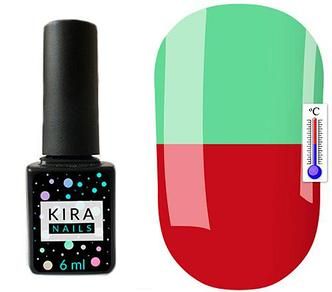 Термо гель-лак Kira Nails №T05 (бордовый, при нагревании приглушенный салатовый), 6 мл