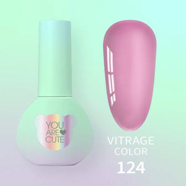 Гель-лак You are Cute 124 светлый розовый витражный, 5мл