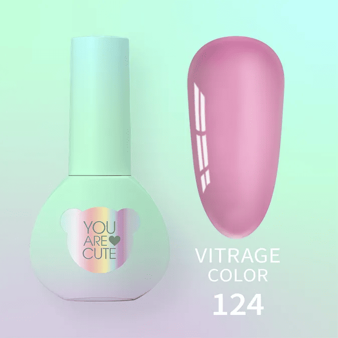 Гель-лак You are Cute 124 світлий рожевий вітражний, 5мл