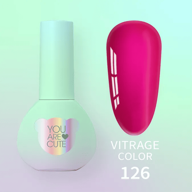 Гель-лак You are Cute 126 рожевий вітражний, 5мл