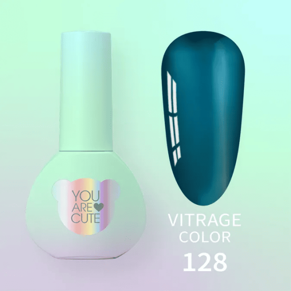 Гель-лак You are Cute 128 бирюзовый витражный, 5мл