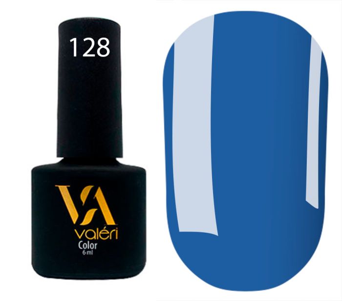 Гель-лак Valeri №128 (голубой, эмаль), 6 мл