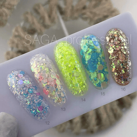Глітерний гель Saga professional GALAXY glitter баночка 8мл (12-16)