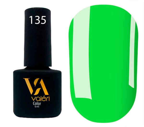 Гель-лак Valeri №135 (світло-зелений, емаль), 6 мл
