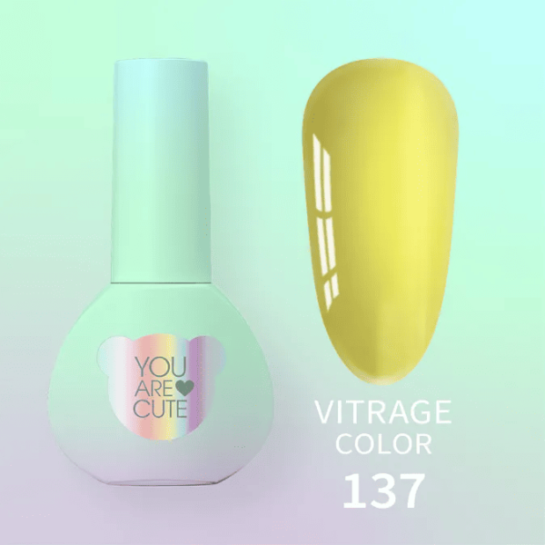 Гель-лак You are Cute 137 жовтий вітражний, 5мл