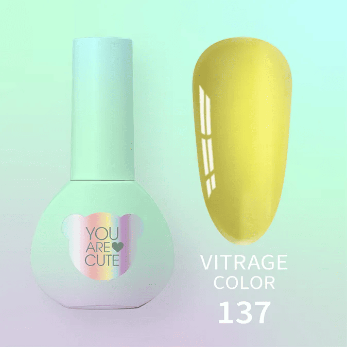 Гель-лак You are Cute 137 жовтий вітражний, 5мл