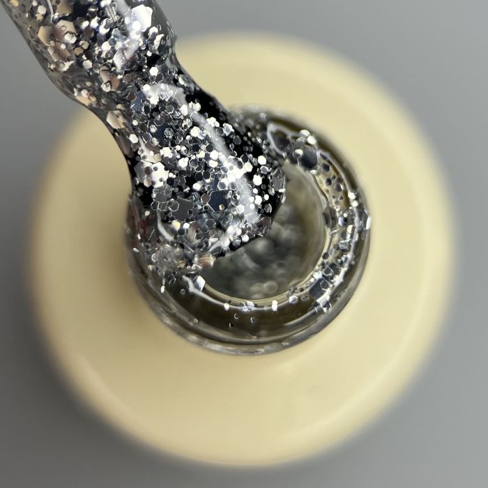 Гель-лак Nika Zemlyanikina  the gel polish 138 срібні блискітки, 6мл