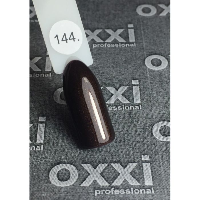 Гель-лак OXXI Professional №144 (очень темный коричневый с микроблеском), 8 мл