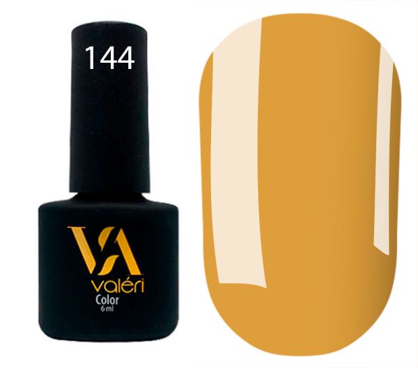 Гель-лак Valeri №144 (светлый оранжево-желтый, эмаль), 6 мл