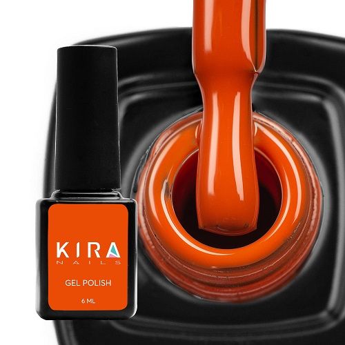 Гель-лак Kira Nails №145 (оранжево-червоний, емаль), 6 мл