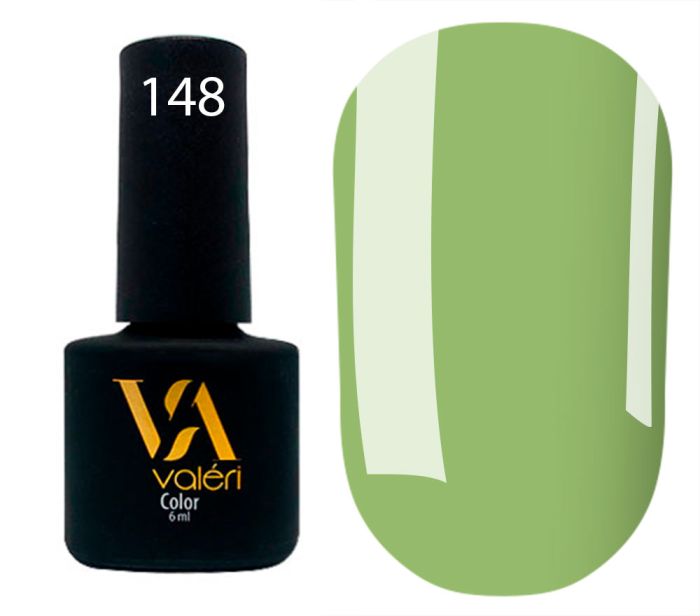 Гель-лак Valeri №148 (світлий зелено-оливковий, емаль), 6 мл