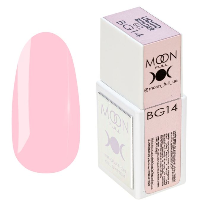 Рідкий гель Moon Full Liquid Builder Gel BG14 персиково-рожевий 15мл