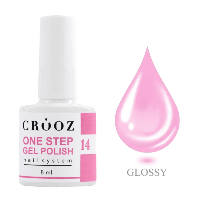 Однофазний гель-лак Crooz  One Step Gel Polish 14, рожевий барбі 8мл