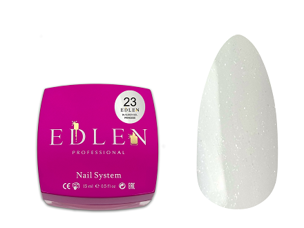 Гель Edlen Builder Gel Princess 15мл 023 білосніжний  з легким блиском