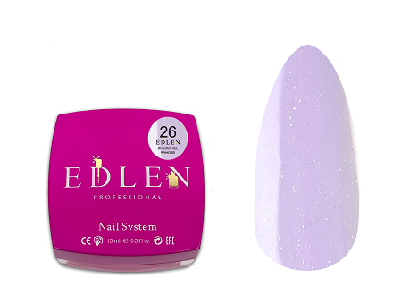 Гель Edlen Builder Gel Princess 15мл 026 легкий фіолетовий з дрібним шиммером