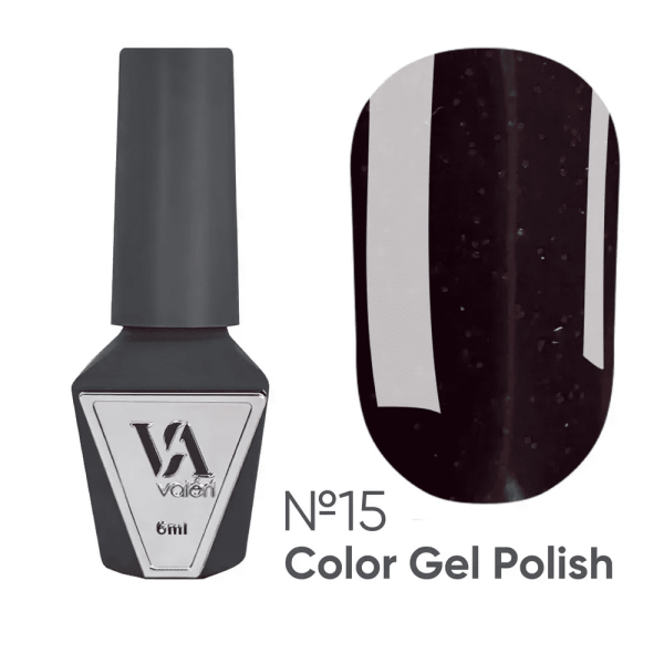Гель лак Valeri 6 ml №15 винно-бордовый, микроблеск