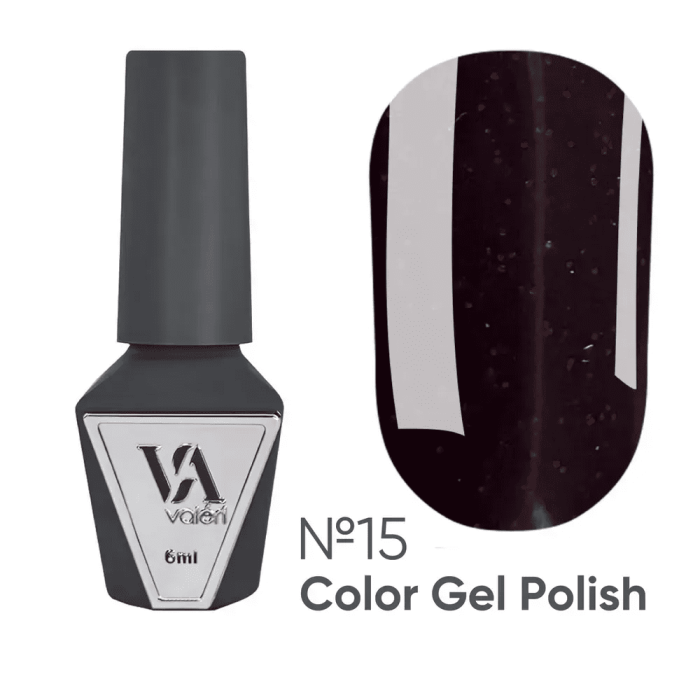 Гель лак Valeri 6 ml 15 вінно-бордовий, мікроблиск