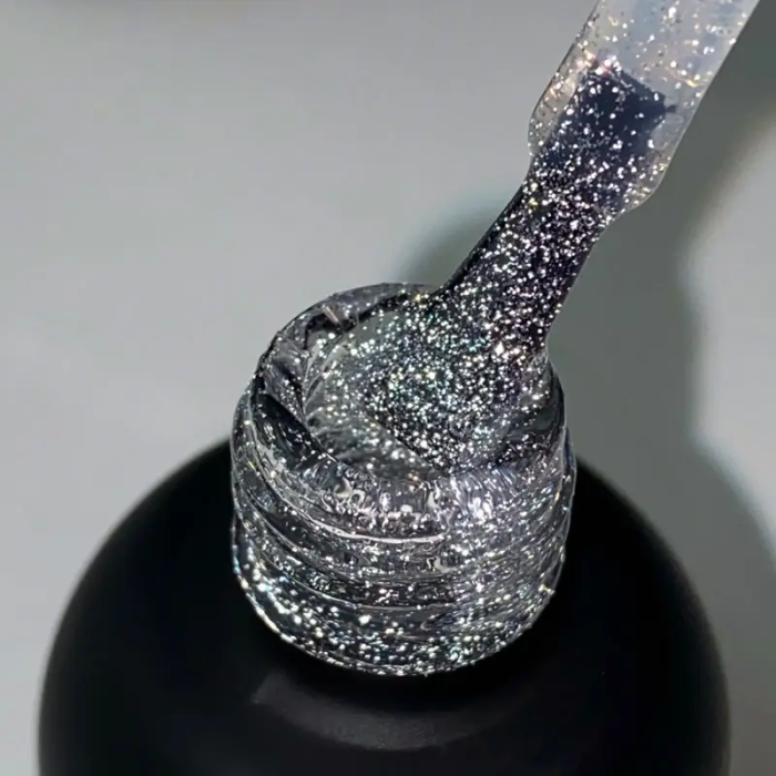 Срібний світловідбиваючий топ БЕЗ липкого шару ART Flash Top Silver 10 мл