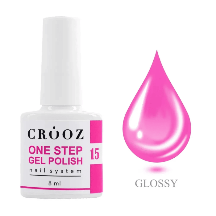 Однофазный гель-лак Crooz  One Step Gel Polish 15, малиновый 8мл