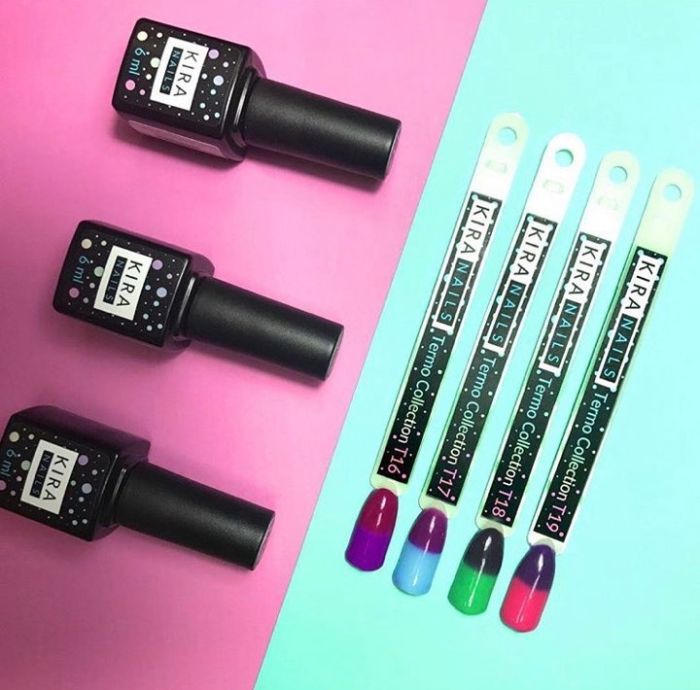 Термо гель-лак Kira Nails №T16 (малінова фуксія, при нагріванні яскравий фіолетовий), 6 мл