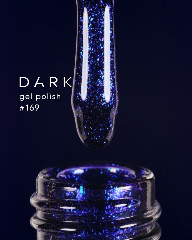 Гель-лак Dark 169 синій з блискітками