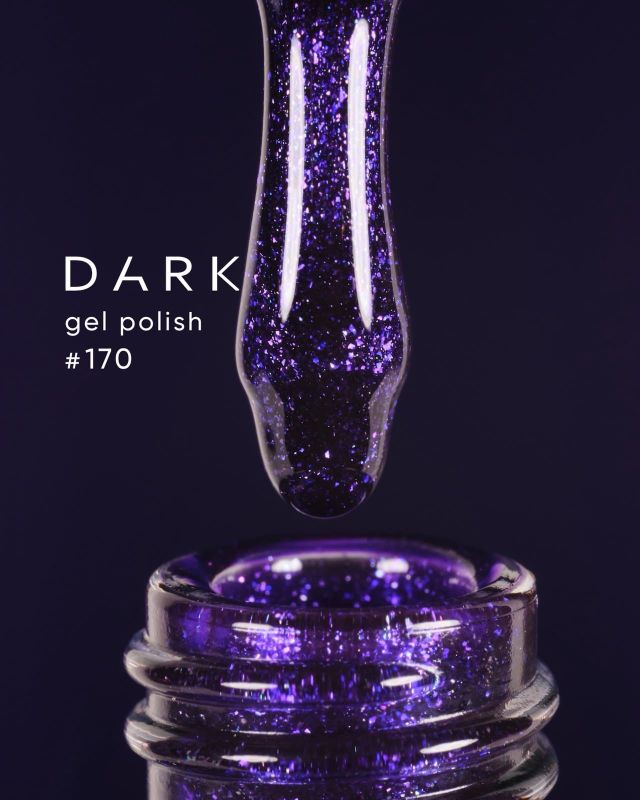 Гель-лак Dark 170 фіолетовий з блискітками