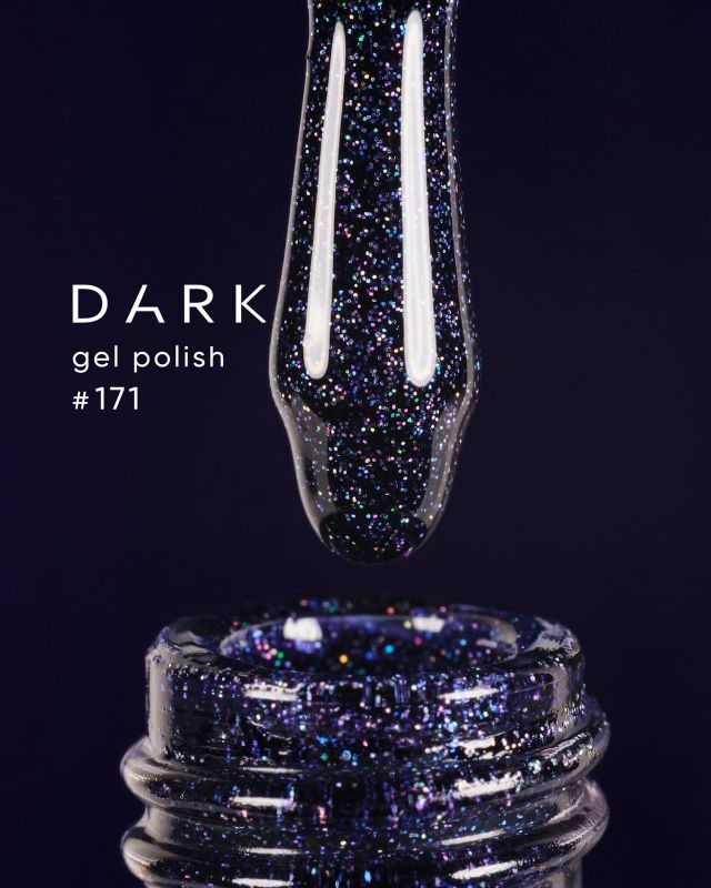Гель-лак Dark 171 чернильный с блестками