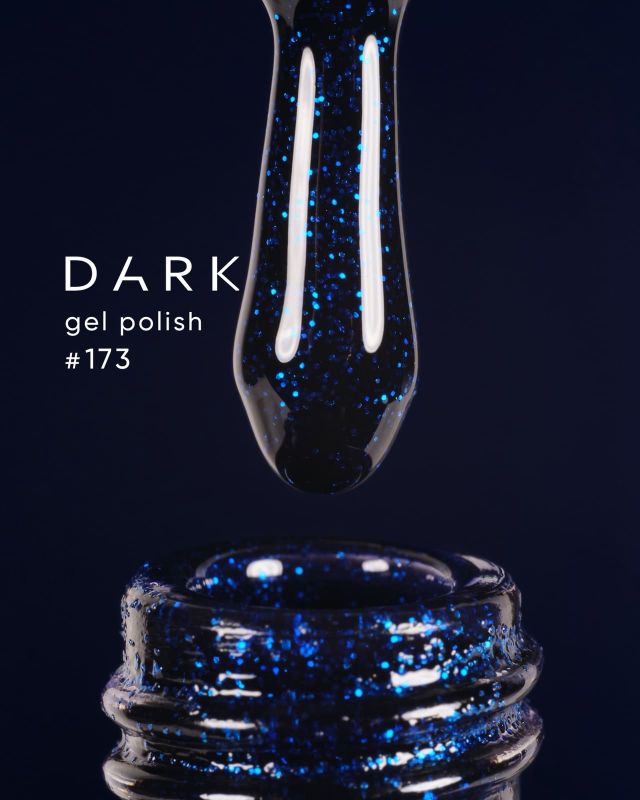 Гель-лак Dark 173 чорний з синіми  блискітками