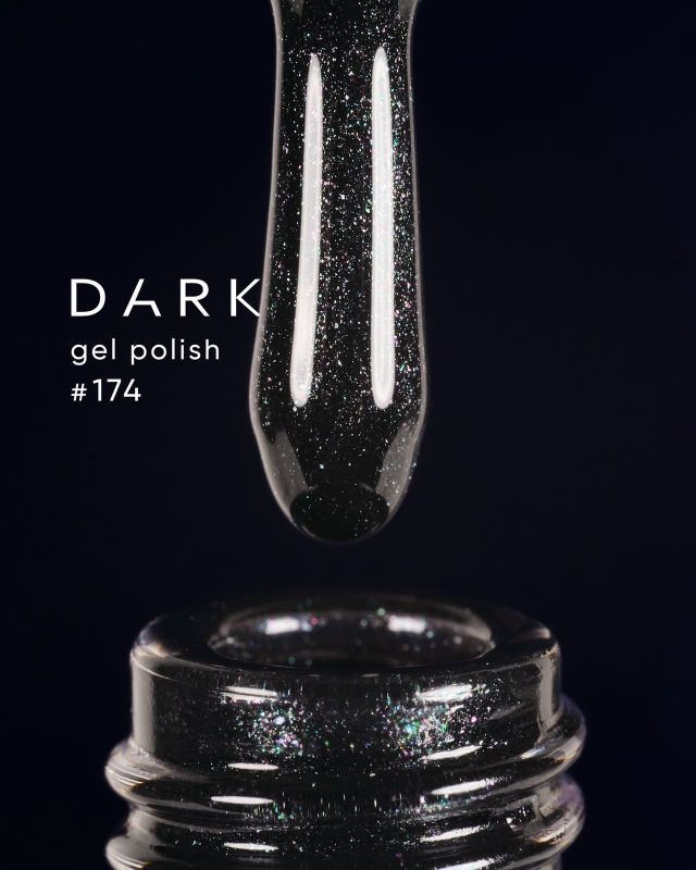 Гель-лак Dark 174 чорний з шиммером