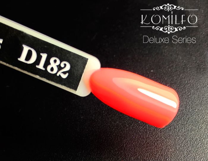 Гель-лак Komilfo Deluxe Series №D182 (яркий коралловый, неоновый), 8 мл
