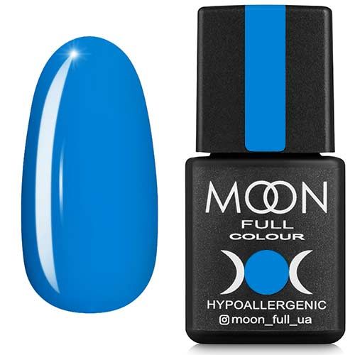 Гель-лак MOON FULL color Gel polish №183 (ярко-голубой, эмаль), 8 мл