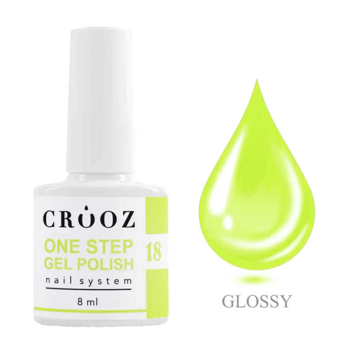 Однофазний гель-лак Crooz  One Step Gel Polish 18, жовто-зелений 8мл