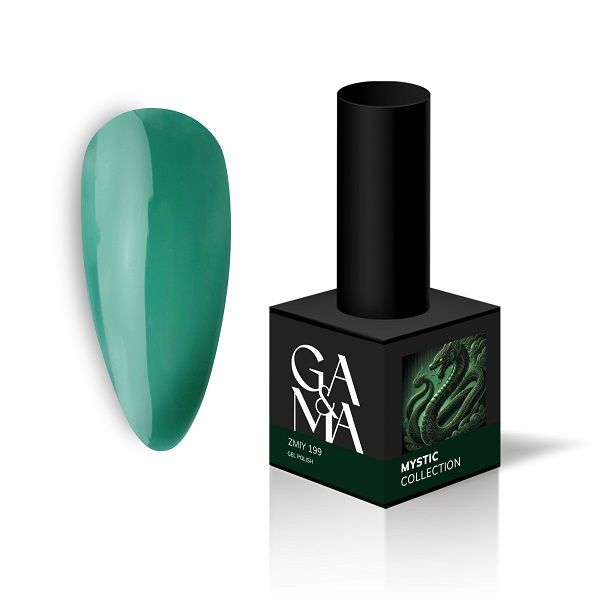 Гель-лак Ga&Ma Mystic collection 199 Zmiy  зелений вітраж 10мл