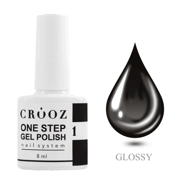 Однофазний гель-лак Crooz  One Step Gel Polish 01, чорний 8мл