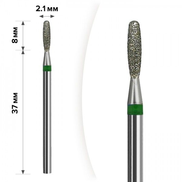 Алмазна насадка Mart Полум'я Тупе Green 2,1 * 8 М- 024