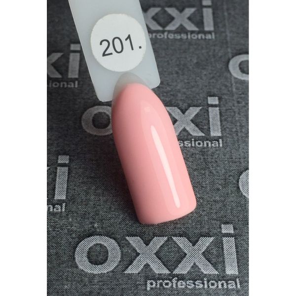 Гель лак Oxxi №201(светлый персиково-розовый, эмаль) 8мл