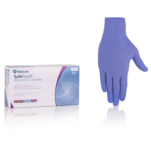 Нітрилові рукавички лавандові непудровані Medicom Lavender