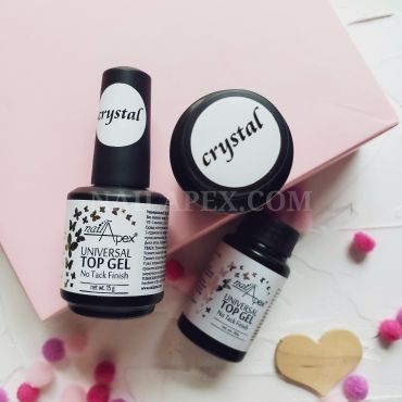 Універсальний каучуковий топ Nailapex без липкого шару Crystal Top без УФ-фільтра 30мл