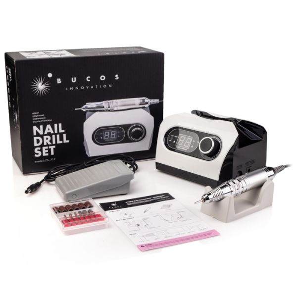 Фрезер для маникюра Bucos Nail Drill ZS-717 PRO White  65 Ватт, 35 000 об